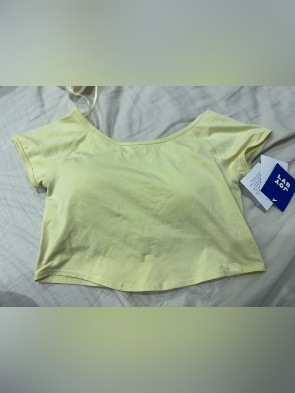 Lemon Crop Scoop Neck Top - Women JoyLab L NWT